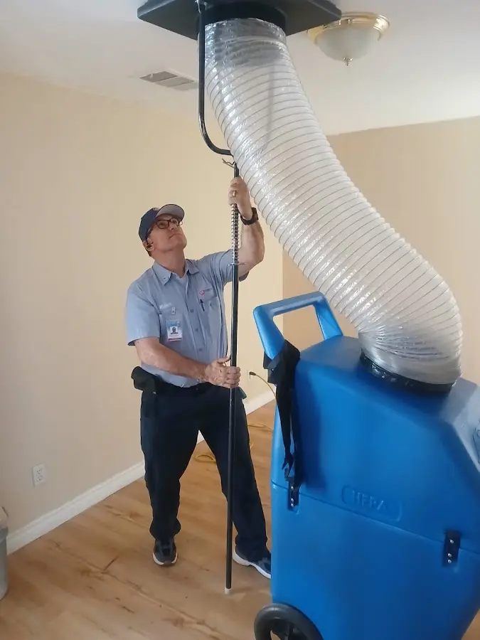 Mini Split Installation technician using HEPA equipment in Sauk Rapids